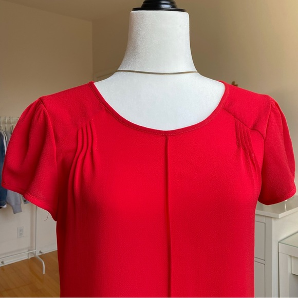 RW&Co - Red Short Sleeve Blouse - Picture 2 of 5